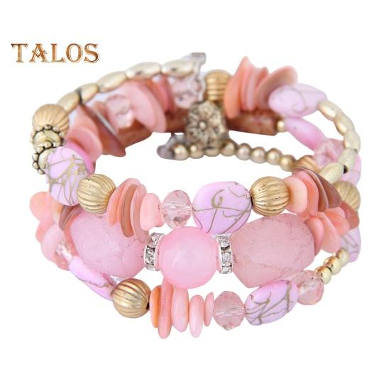 Unisex Bracelet Alloy Irregular Shape Stones Multi-layered Stacking Retro Ethnic Bohemian Faux Turquoise Faux Agate Adjustable Elastic Cord Wrist