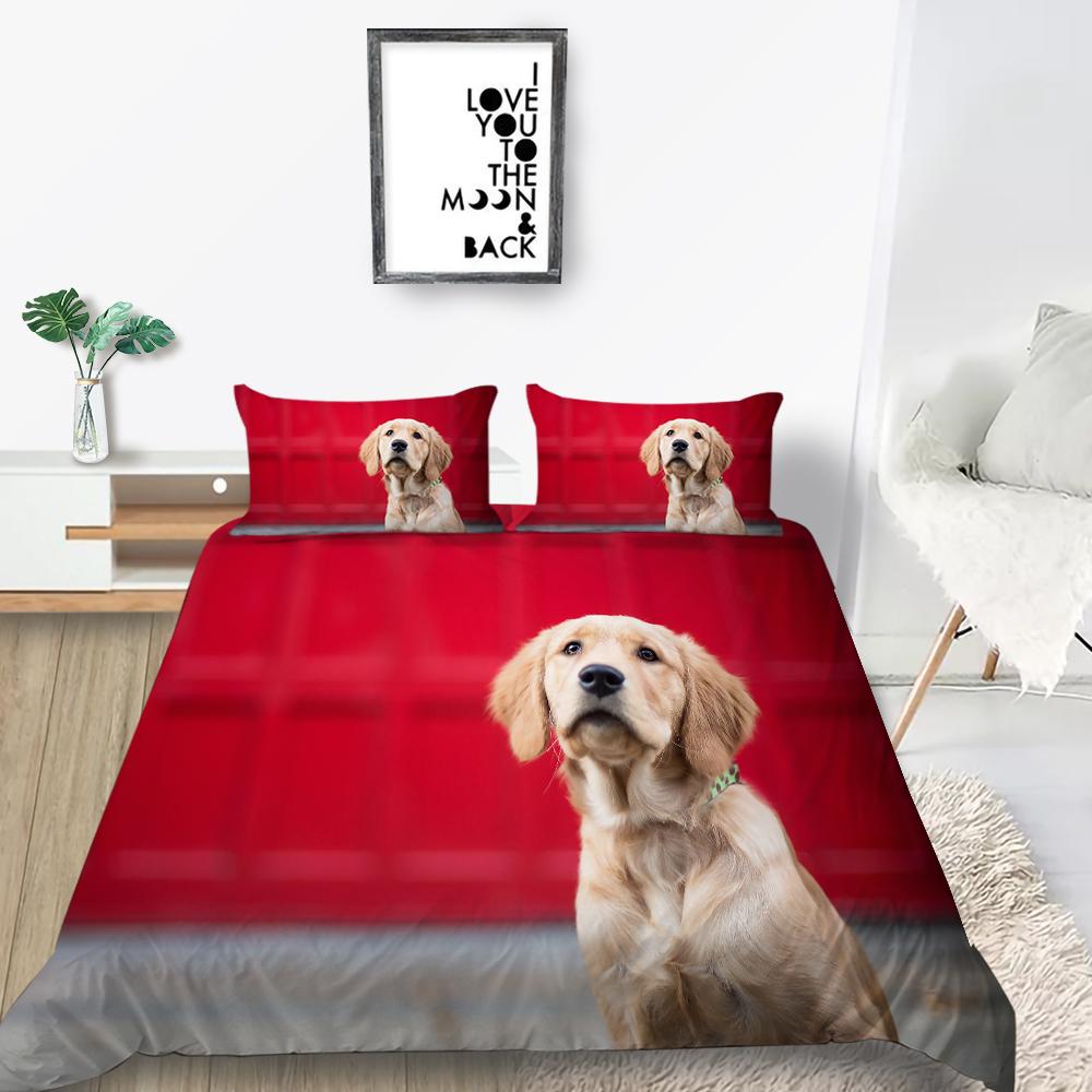Новая мода Цветок Пододеяльник Комплект домашних животных Постельное белье Собаки Наволочка Дизайн Домашний текстиль Мультфильм Мужчина Женщина Одноместный Чехол на кровать King Size