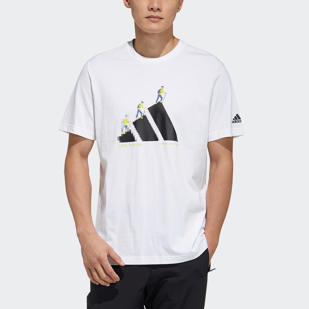 Adidas T Shirts Unisex White Crew Neck Moderate Straight Fit GN7321