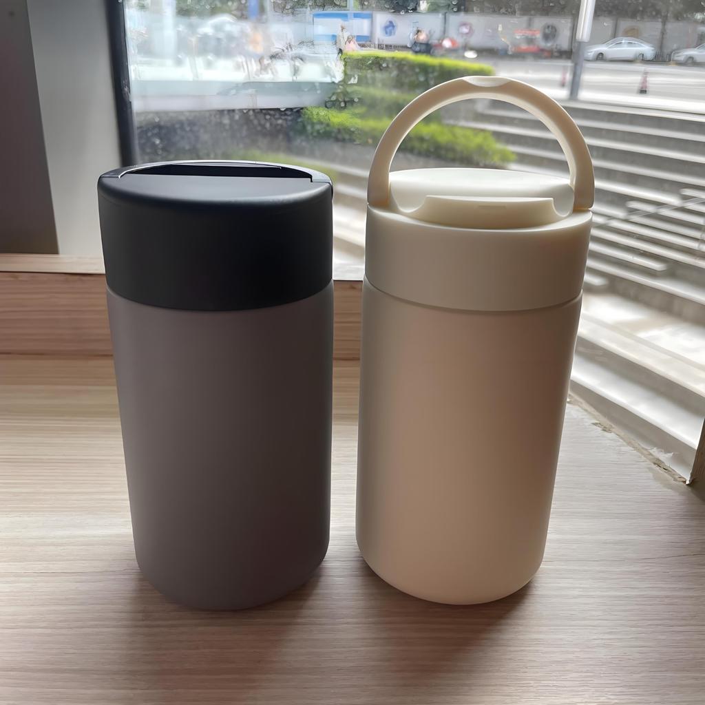 doubles as a smartphone IOLOYU 300ml Mini Stainless Steel Water Easy to Keeps Drinks Hot or with Tea for [Lid stand] Bottle, Clean, Cold, Strainer,