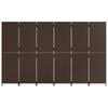 6 Panel Room Divider in Brown Poly Rattan