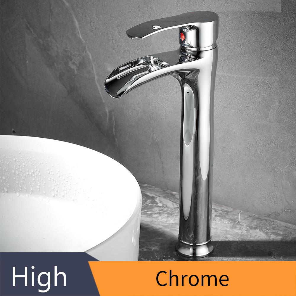 Modern Basin Faucets Waterfall Bathroom Faucet Single Handle Basin Mixer Tap Bath Faucet Brass Sink Water Crane Gold 855987