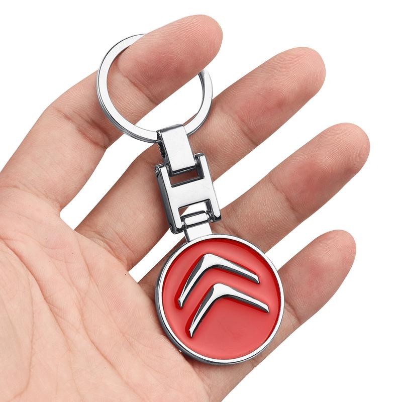 1pcs New Car Metal Keychain Hollow Key Ring Accessories For Citroen C1 C2 C3 C4 Grand Picasso C4L C5 C-ELYSEE Berlingo Cactus DS