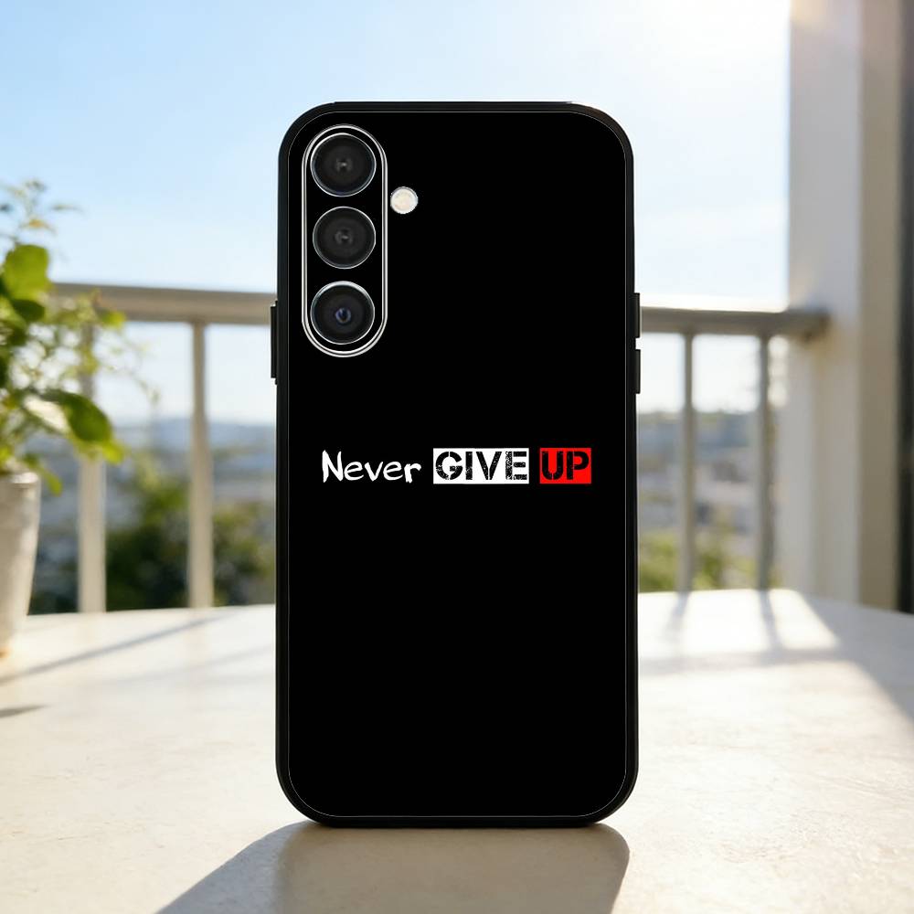 M-Motivate yourself to never give up Phone Case For Samsung A73,72,71,53,52,51,22,91,80, Soft Black Cover
