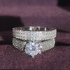 Luxury Retro Wedding Stacking Ring Set for Men & Women: Exaggerated Bands R3103-R802