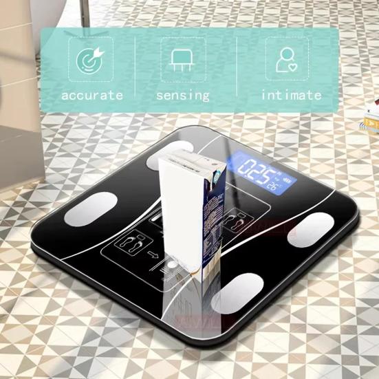 Smart Weight Scale with LED Display 150kg Max. Heavy Duty Rechargeable Digital Scale Accurate Bathroom Body Weight Fat Scale