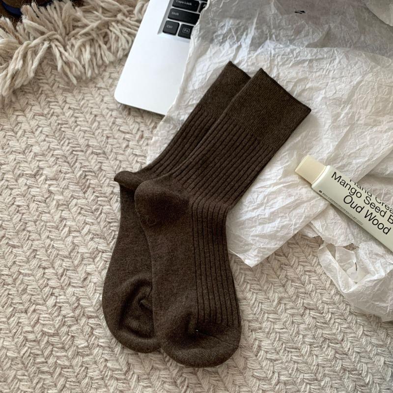 Женские Новые Осенние Товары Все Виды Повседневные Однотонные Носки-трубы с дымкой