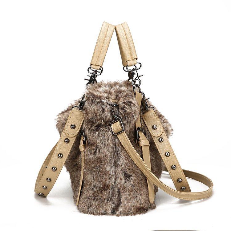 Fur bag velvet women's autumn and winter new hair bag trendy versatile handbag fashion shoulder bag messenger bag
