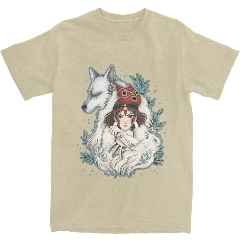 Graphic Novelty Princess Mononokes Hime T-Shirts for Men Women Pure Cotton Kodama Tree Forest Spirit Tees Shirt