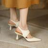 Мода 2024 года, новые летние модные удобные и элегантные полые сандалии на шпильке с острым носком, износостойкие женские туфли