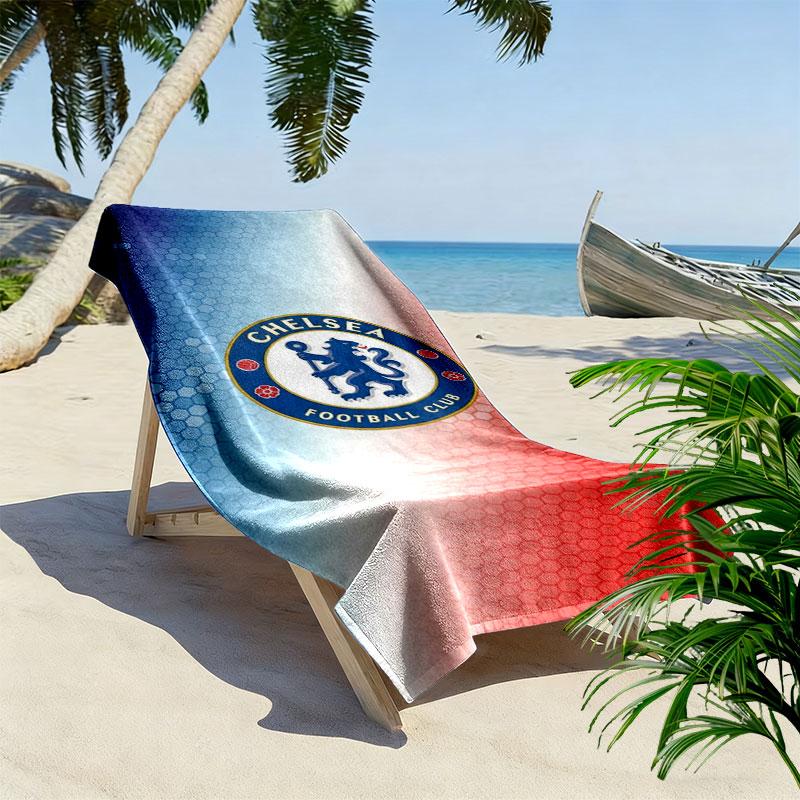 Chelsea F Print Beach Towel, Large Soft Quick Dry Towel for Beach Camping Swimming