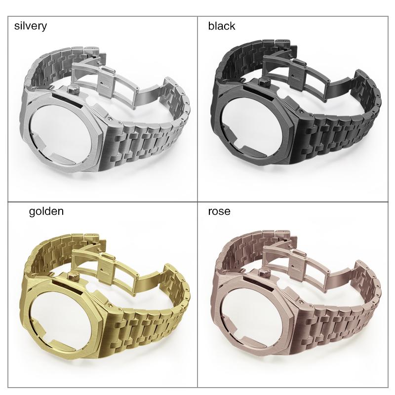 Модифицированный комплект GA2100 для Casio G-SHOCK GA-2100 GA-2110 GA-B2100 Мужские Корпус и Ремешок из Цельной Нержавеющей Стали Металлическая Замена Браслета