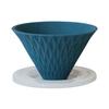 COFIL Flow Wave Ceramic Coffee Filter with Dripper Base, Peacock Green, Made In Japan, 13904301