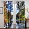 Красивая река горы лес пейзаж тень занавеска роскошная гостиная спальня домашний декор занавеска 2 панели