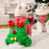 Полосатая Рождественская одежда для собак Дышащая Теплая Рождественские пальто для кошек Удобное Платье для питомца с карманом в виде лося Костюм для нарядного переодевания
