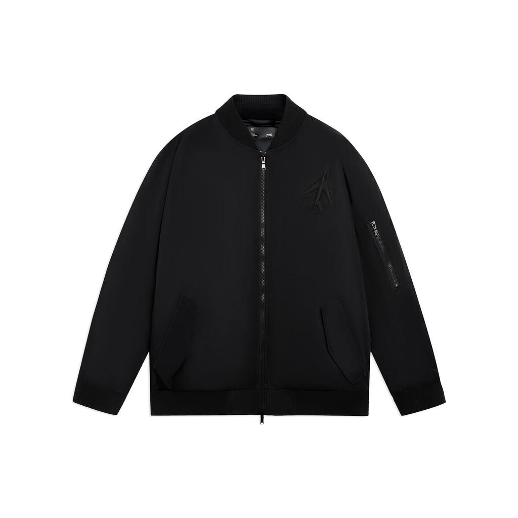 LiNing CF Suo Series Dream Theme Show Workwear Stand Wool Jacket Unisex Upper Clothing Black AYMS407-5