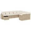 VidaXL Salon de Jardin avec Coussins 10 pcs, Canapés de Terrasse, Ensemble de Meubles de Patio, Mobilier d'Extérieur, Beige 3219448