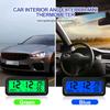 Solar Powered Car Clock Thermometer with Dual Power - Digital Temperature Humidity Monitor with Auto Brightness LCD Display, -20°C To 70°C
