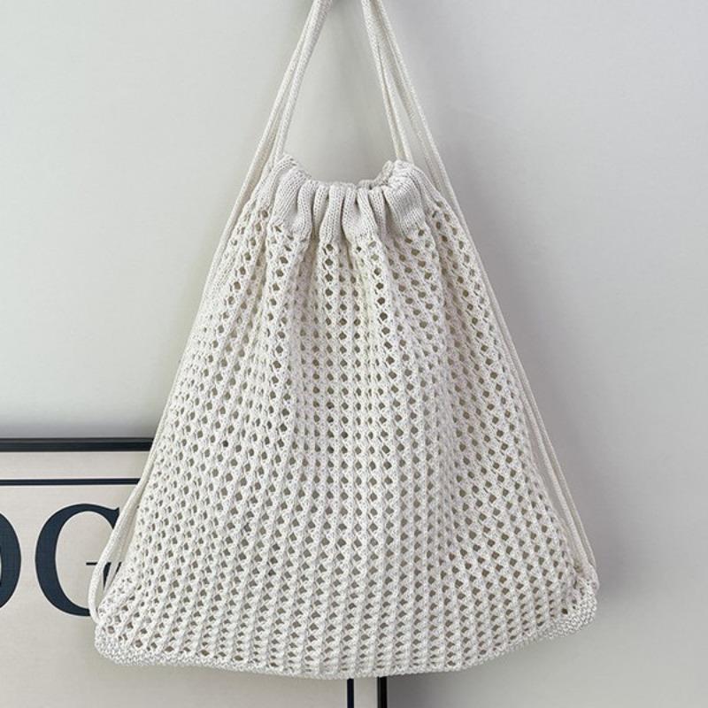 Summer Hollow Backpack Women's New Fashion Versatile Lightweight Bucket Bag Casual Versatile Literary Travel Bag