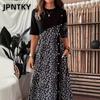 JPNTKY Модные Летние Весенние Платья Повседневные с Коротким Рукавом и Круглым Вырезом