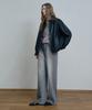 Mind Bridge Women [W] Black Leather Blouson Oversized Jumper