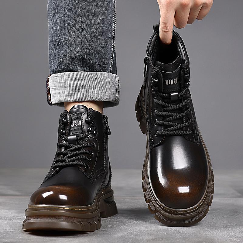 Новые модные брендовые мужские повседневные ботинки на толстой подошве с высоким верхом, рабочие ботинки, осенне-зимние мужские замшевые теплые ботинки в стиле ретро