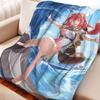 Cartoon Zenless Zone Zero Ukinami Yuzuha Flannel Blanket Cover Warmth Soft Anime Blanket Multifunctional Universal Blankets
