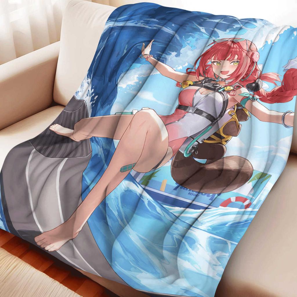 Cartoon Zenless Zone Zero Ukinami Yuzuha Flannel Blanket Cover Warmth Soft Anime Blanket Multifunctional Universal Blankets