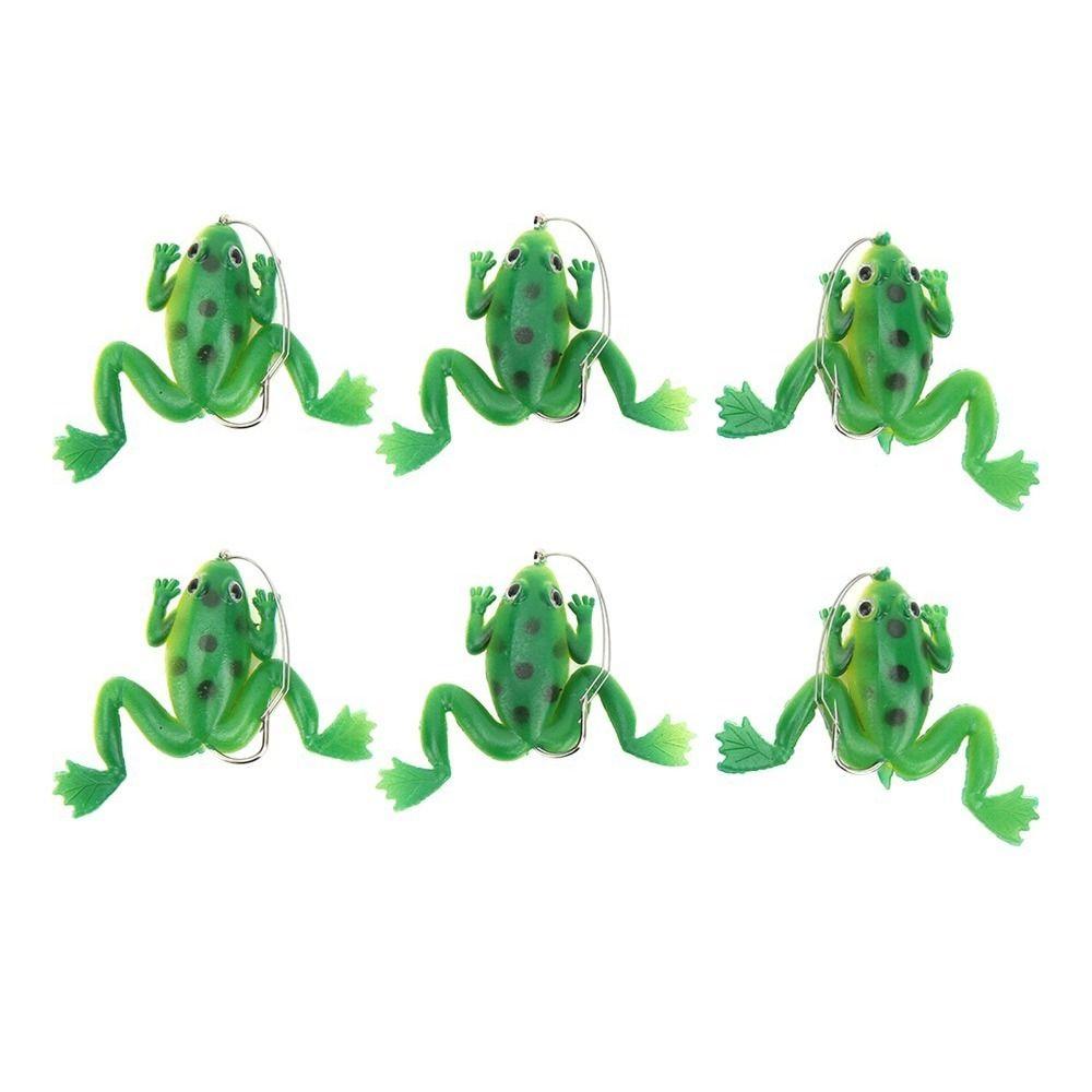 6PCS Soft Frog Lure PVC Frog Fishing Lures Durable Frog Bait  Saltwater Fishing