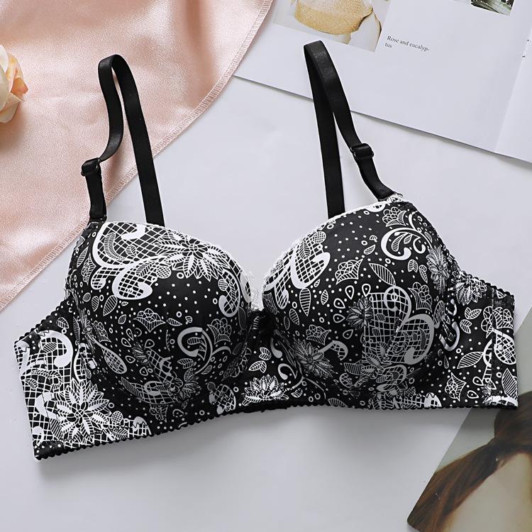 Модный бюстгальтер для молодых девушек, нижнее белье с эффектом пуш-ап, регулируемый бюстгальтер, сексуальное нижнее белье с принтом