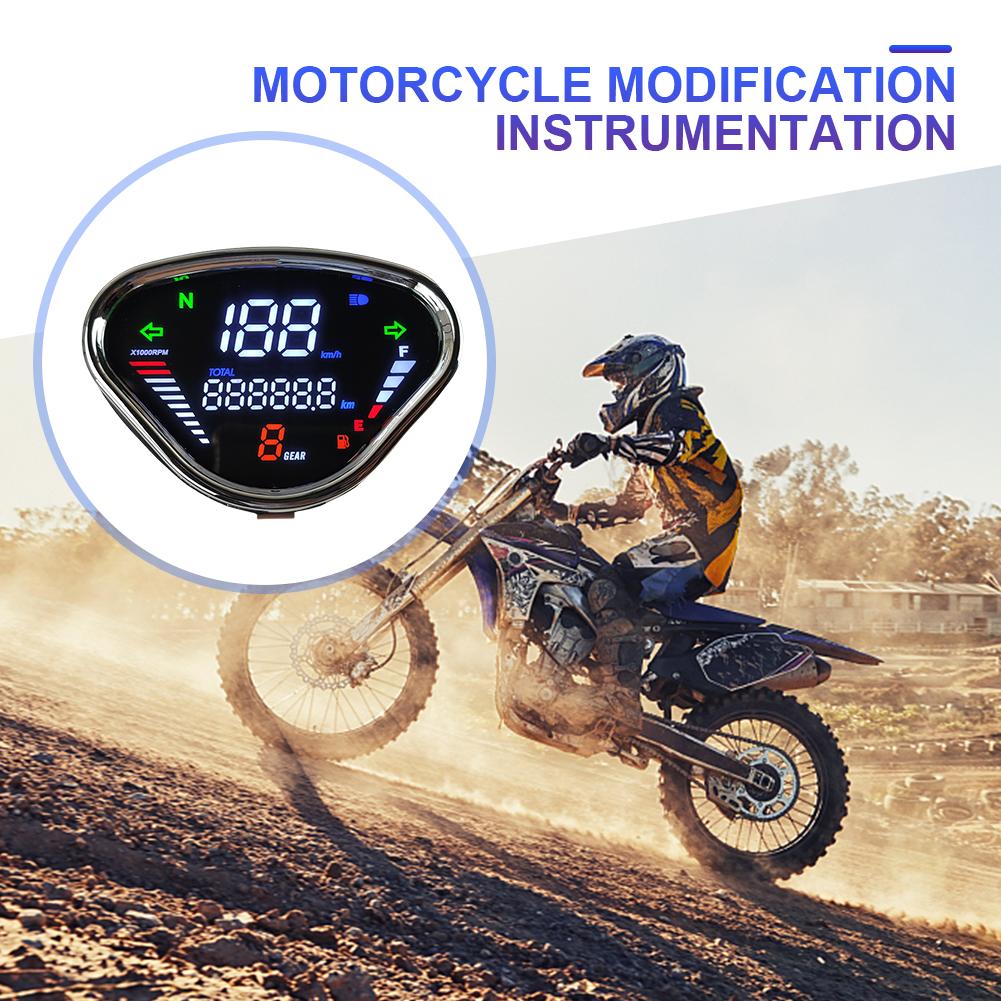 Motorcycle Meter 12V LED Instrument Assembly LCD Display Digital Speedometer Tachometer Waterproof for Honda DAX 70 CT50 CT70