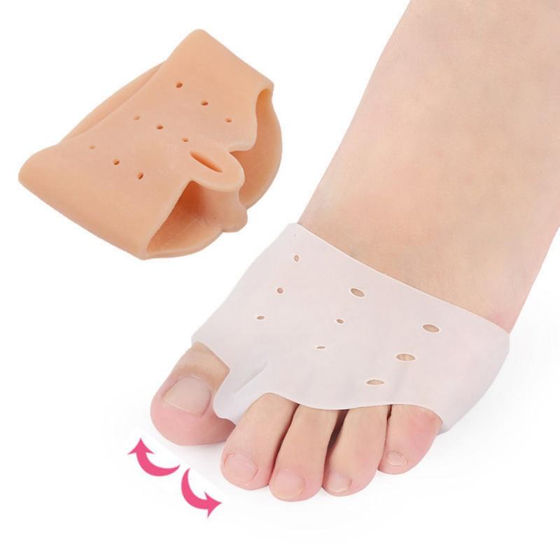 2pcs Silicone Toes  Corrector Foot Care Tool Orthopedic Pad Thumb Valgus Divider Protects Insoles On The Front Palm