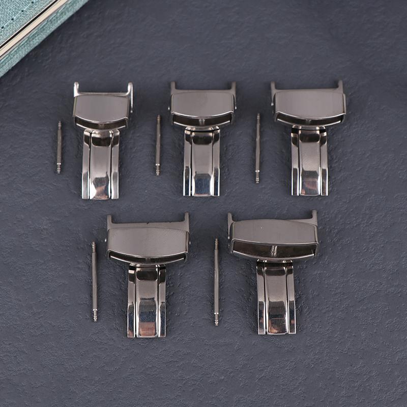 Раскладывающаяся застежка-бабочка из нержавеющей стали для часов 14 мм, 16 мм, 18 мм, 20 мм, 22 мм, застежки для часов, раскладывающиеся пряжки, застежка на кнопке