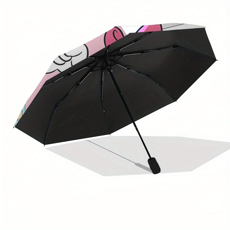 Minnie Mouse,Disney Automatic Folding Umbrella - Simple 8-Rib Design, Bright Cartoon Pattern, Durable Iron Frame, Suitable For Travel, Outdo