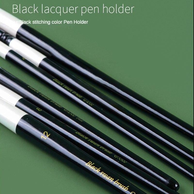 Акварельная кисть «Черный лебедь», полный набор профессиональных кистей с имитацией серой мышиной шерсти, заостренная ручка для рисования линий