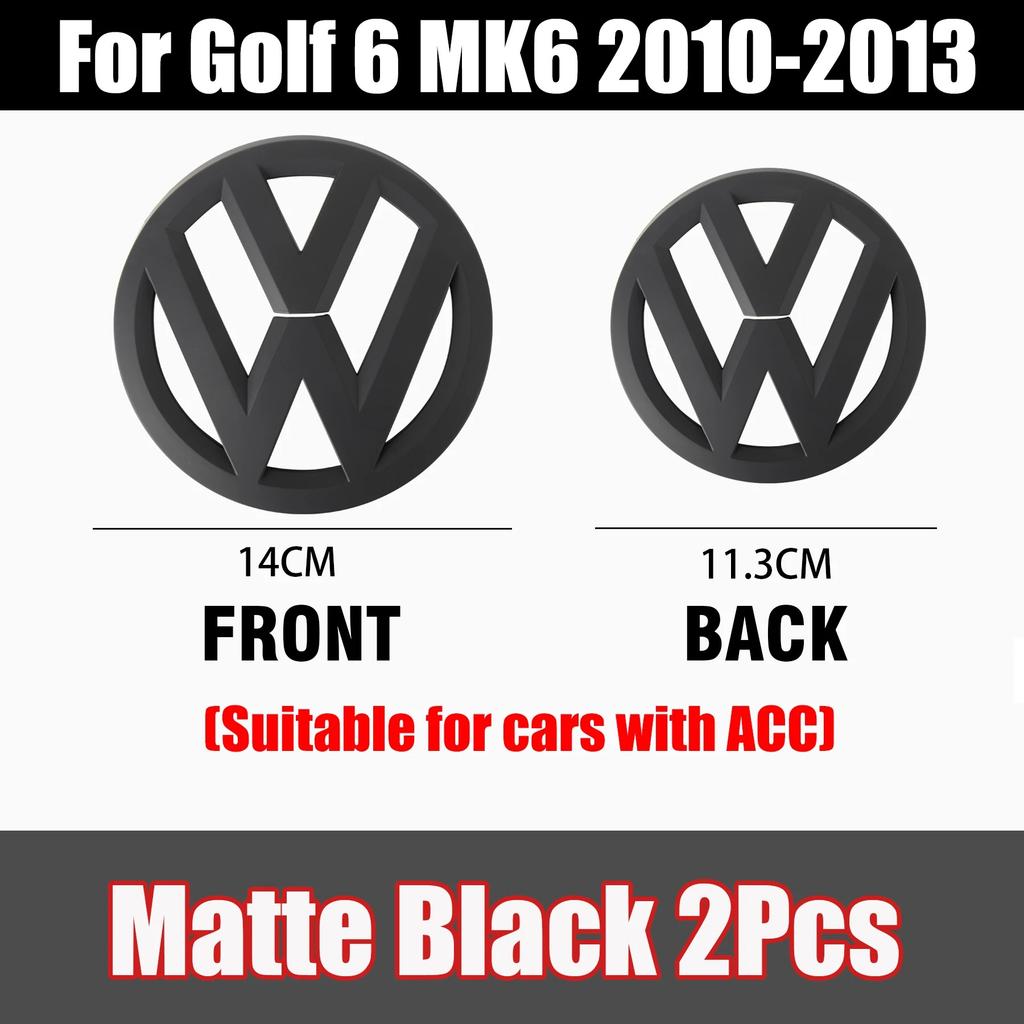 Valve Stems Caps 1/2Pcs Car Front Bonnet Grill Badge Rear Trunk Emblem Logo Cover Not Affect ACC For Volkswagen VW Golf 6 MK6 20 zg0