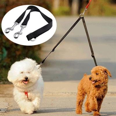 Черный соединительный поводок-поводок Duplex 2 Way Multiple Dual Double Leash Dog Pet