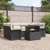 VidaXL 7-piece Garden Sofa Set with Cushions Black Rattan 3348213