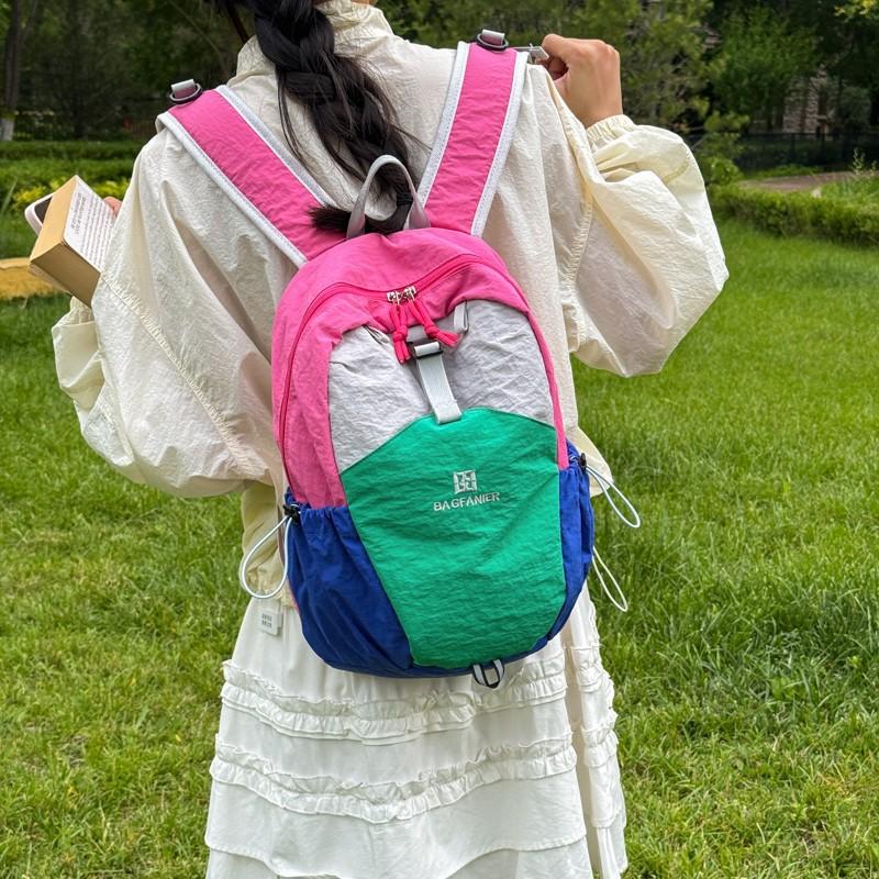 Schoolbag dopamine color matching schoolgirl leisure travel large capacity waterproof outdoor backpack lightweight backpack