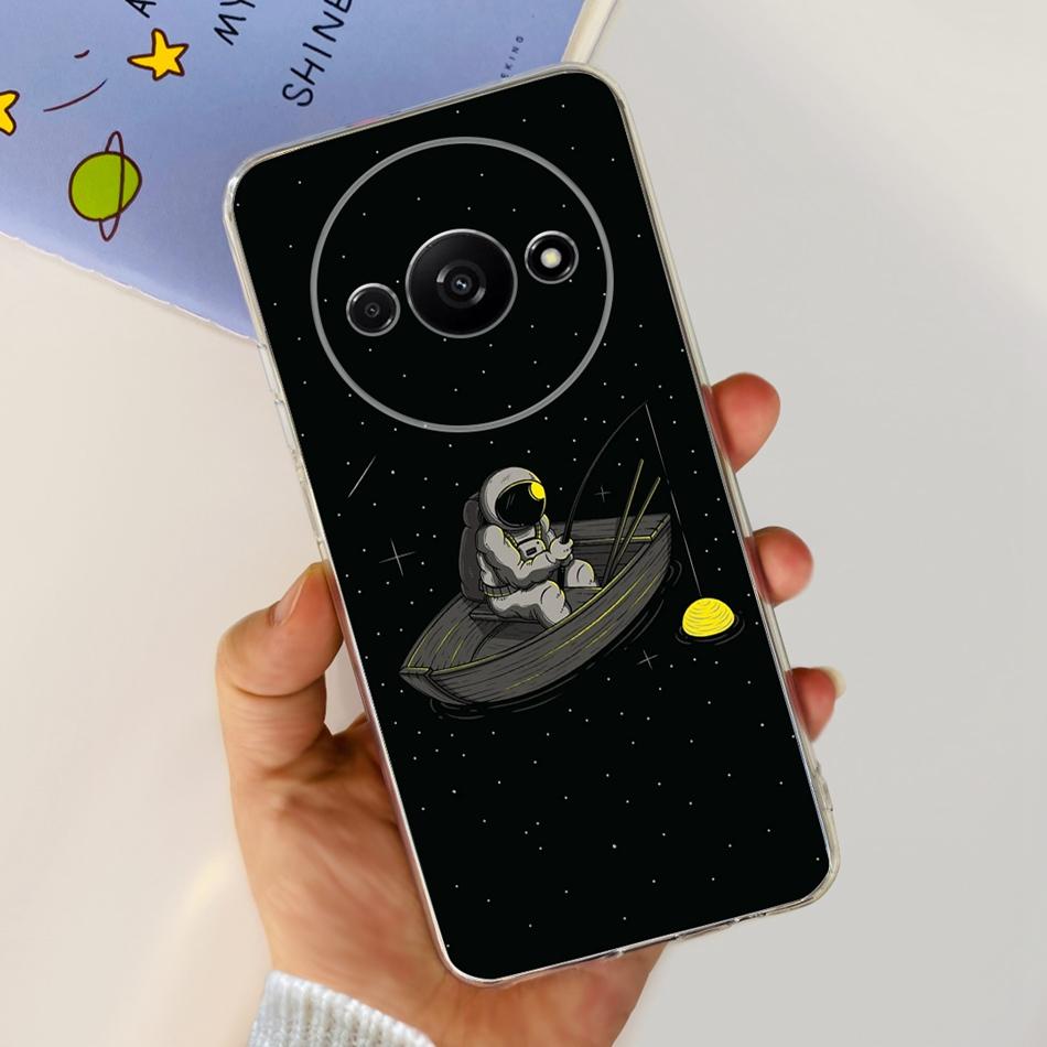 Чехол для Xiaomi Redmi A3 RedmiA3 A 3 4G 2024 Элегантный принт Мягкий силикон Прозрачный ТПУ Тонкая задняя крышка телефона