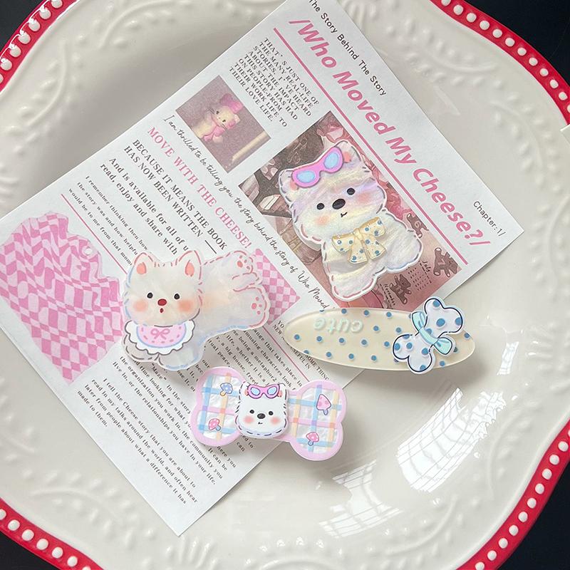 Милые заколки для волос с изображением мультяшных собак, милые забавные детские заколки, заколки для челки на бок, модные головные уборы, аксессуары для волос, подарки