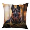 Персиковый кожаный чехол для подушки Подушка с изображением овчарки Домашнее животное Животное Подходит для детской комнаты