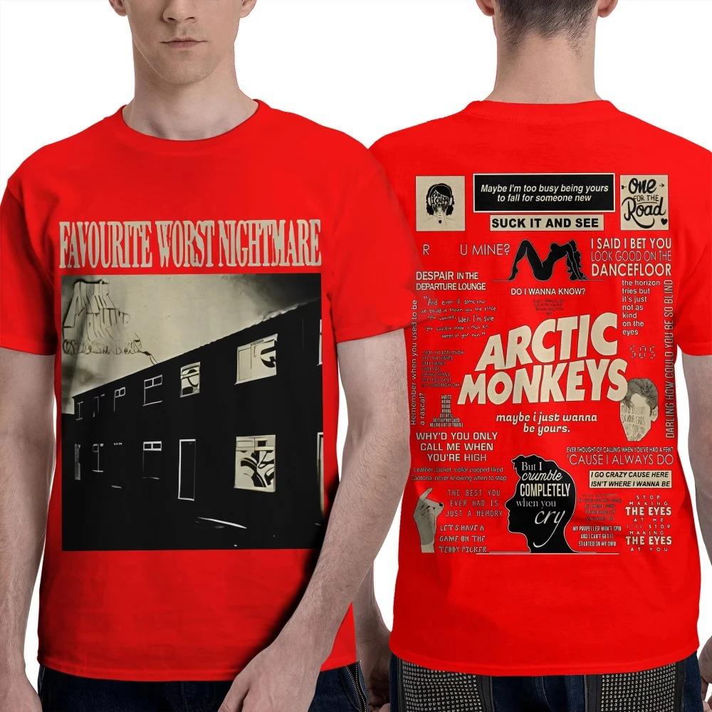 Arctic Monkeys "Любимый худший кошмар" Коллаж из текстов Большой винтажный футболка Женская и мужская Удобная модная футболка