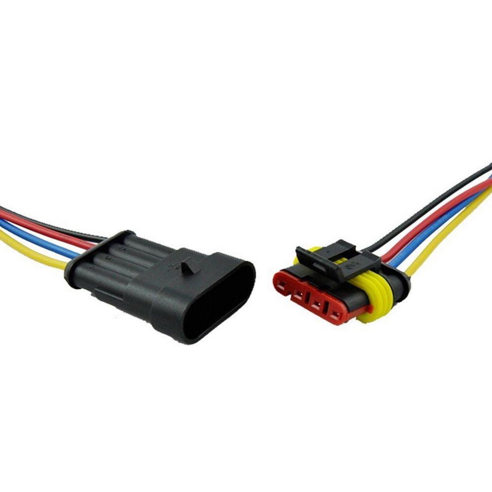 ZYTC 4 Pin Car Waterproof Electrical Connector Plug Wire AWG