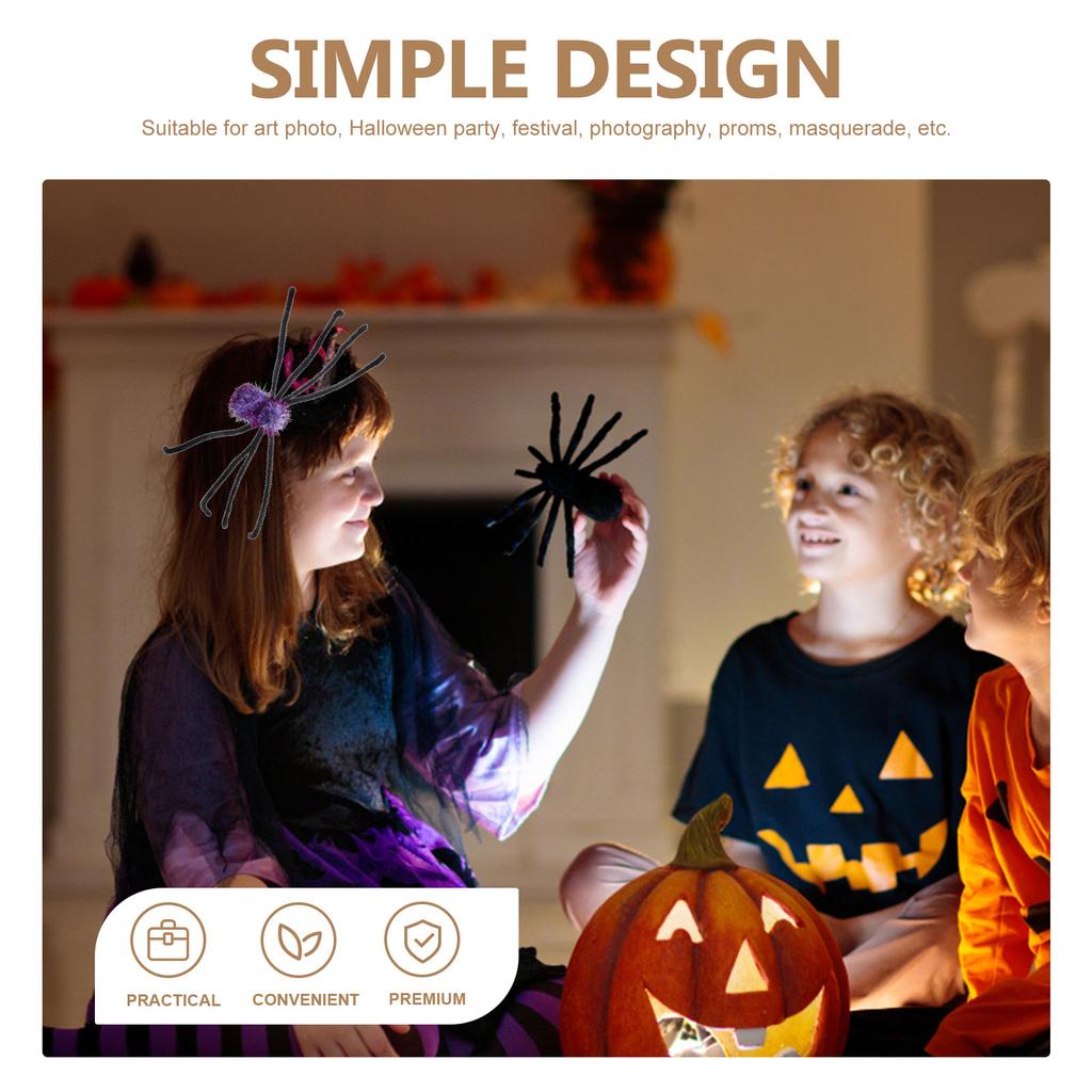 Halloween Spider Hair Clip Festival Accessories Bow Clips Shape Creative Hairball Barrettes Hairpin