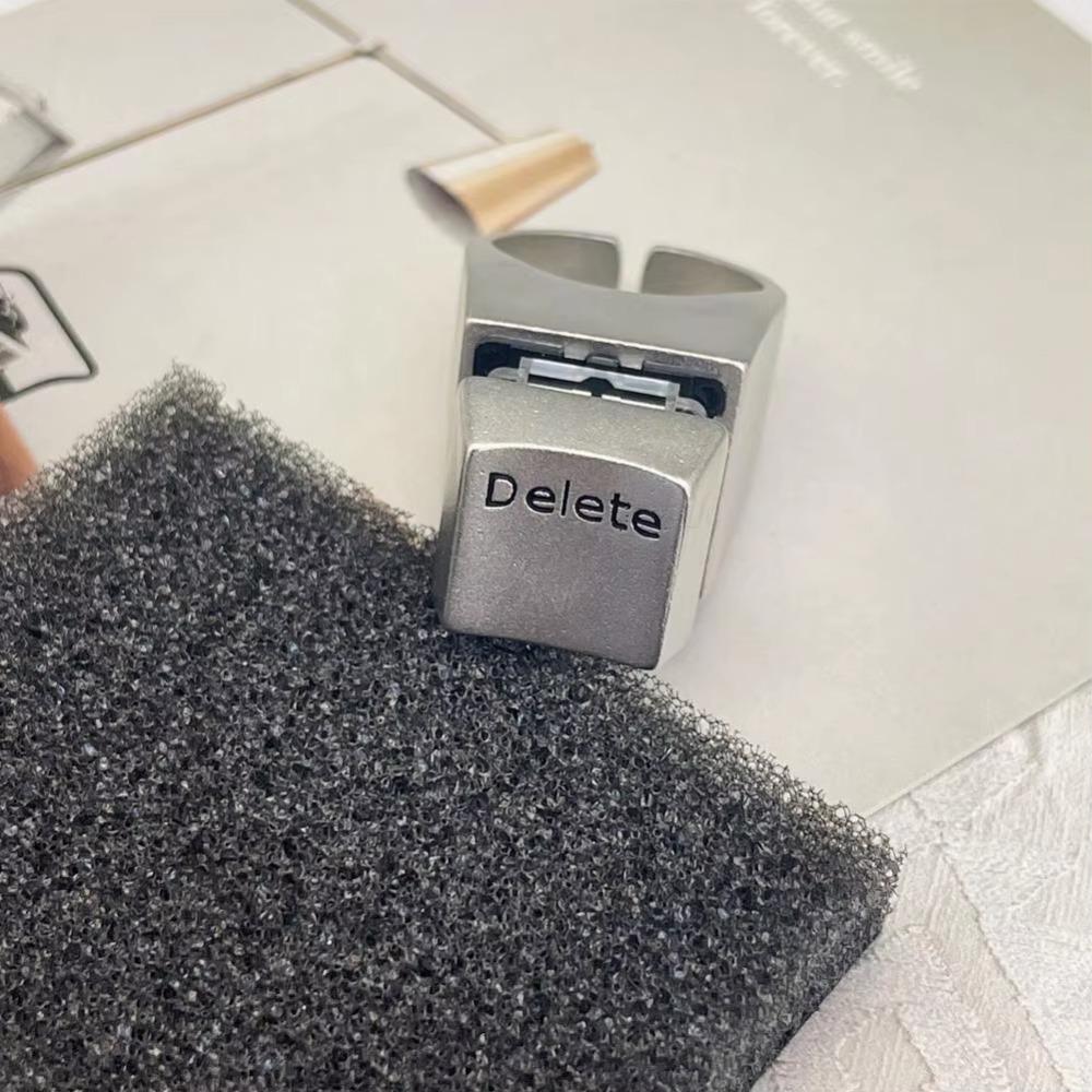 Vent Keyboard Delete Anything Rings Metal Statement Rings Jewelry Creative Spindle Tester Ring