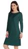 Inkmeso Knee Length Plain Dress Long Sleeve Boat Neck Tshirt Dress For Women