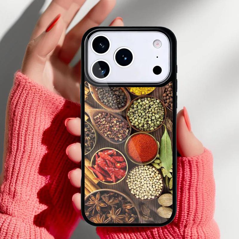 Spices Seasoning Cooking Chef Phone Case for iPhone 17 Air 16e 15 14 13 Pro Max Back Cover for 12 11 Pro Coque