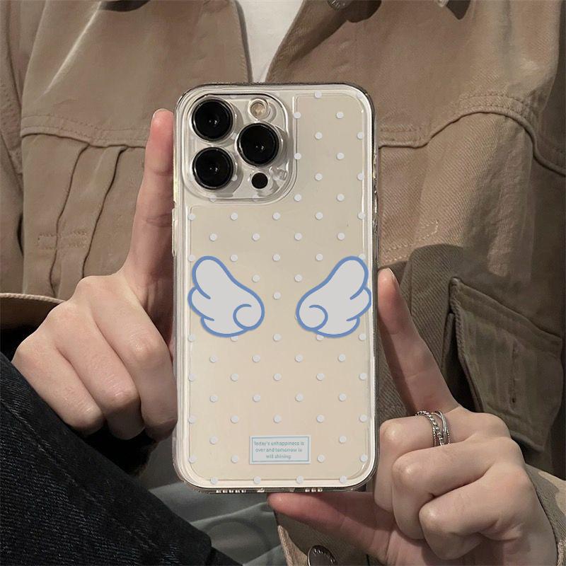 Чехол для телефона «Ангельские крылья» для iPhone 17 16e 16 15 14 13 12 11 Mini Air Pro Max X XR XSMax 7 8 Plus Прозрачная мягкая задняя крышка