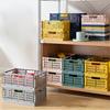 Storage Basket Folding Large Capacity Load Bearing Collapsible Plastic Storage Crate Box for Kitchen